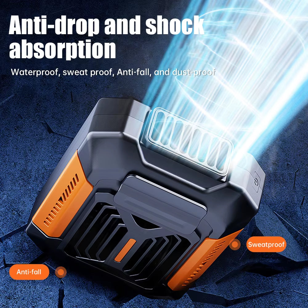 Waist Mounted Electric Fan 4000Mah Rechargeable anti Drop Shock Absorption Fan Portable Bladeless Flashlight Hanging Neck Fans