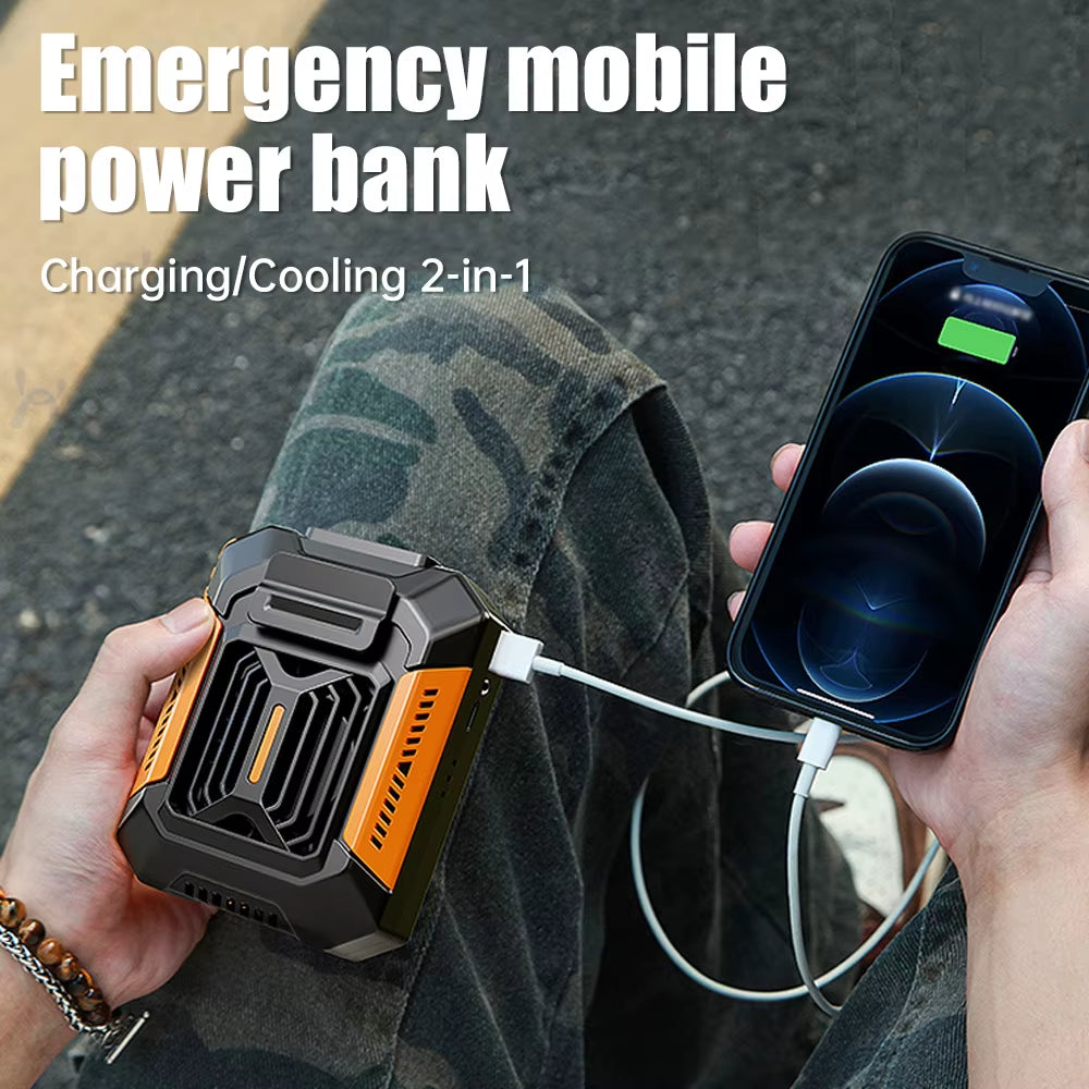 Waist Mounted Electric Fan 4000Mah Rechargeable anti Drop Shock Absorption Fan Portable Bladeless Flashlight Hanging Neck Fans